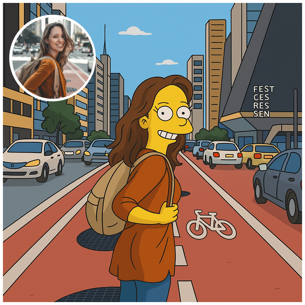 Authentic Simpsons AI character transformation with yellow skin and cartoon style