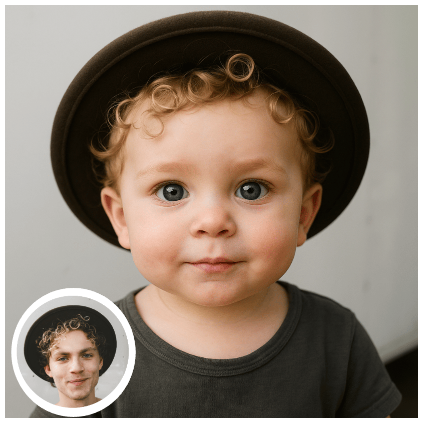 リアルなベビーフェイスをオンライン無料で作成 - AIベビー変換