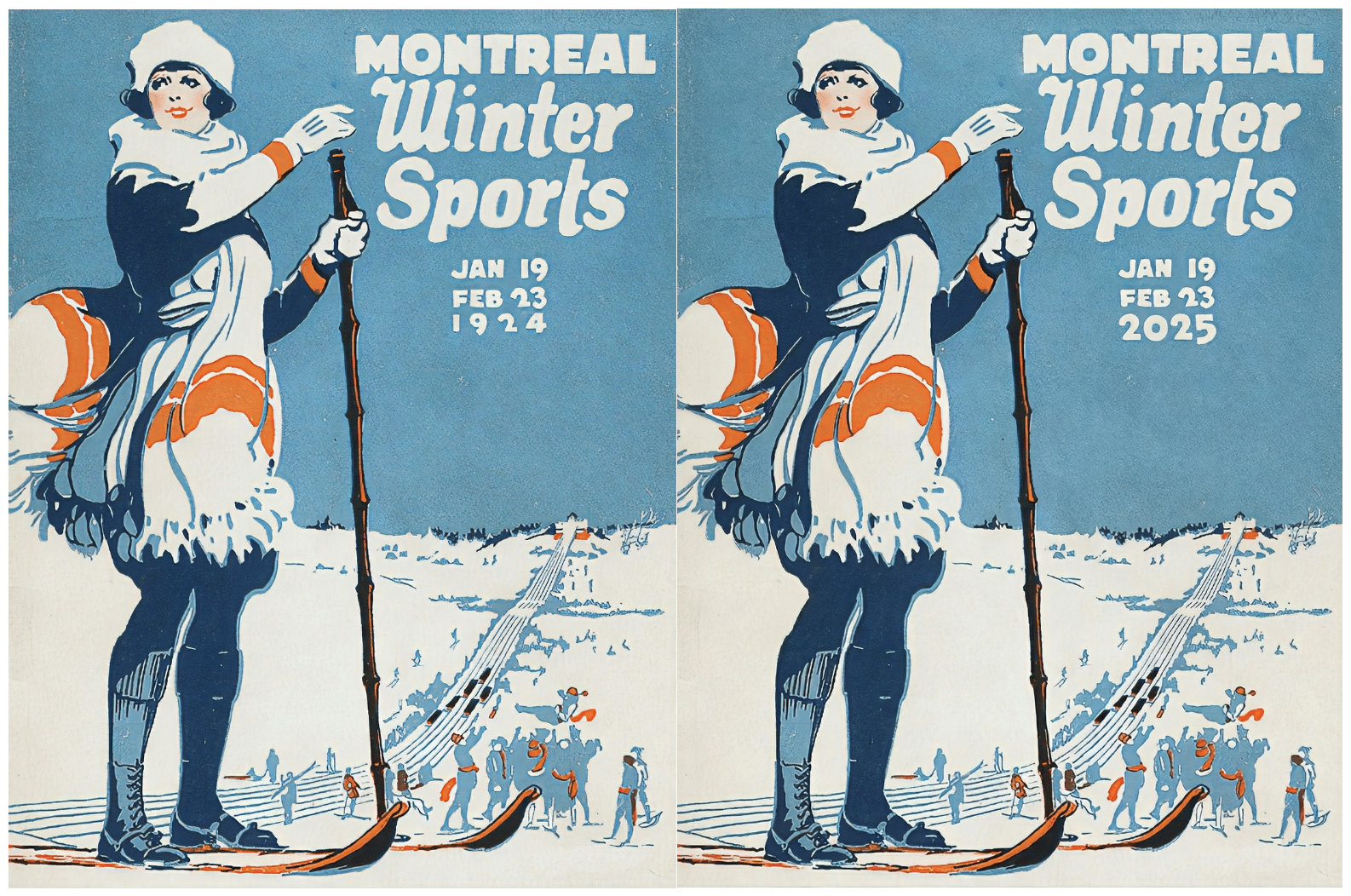 Concert poster with grunge texture background showing date change to 2025