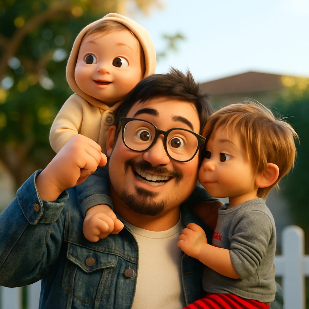 Disney Pixar AIによる家族ポートレート変換