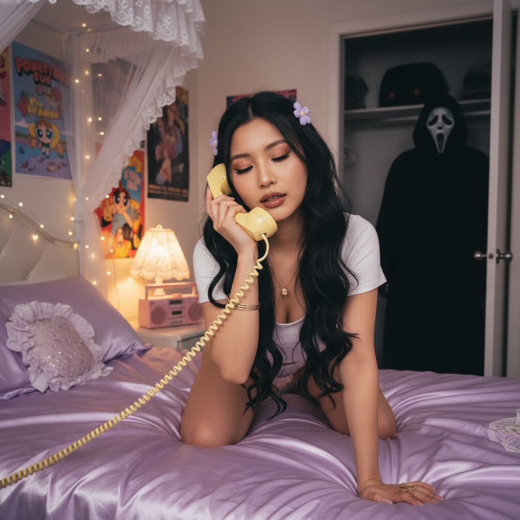 ダークで芸術的なホラー写真を表現したゴシックGhostface AI画像