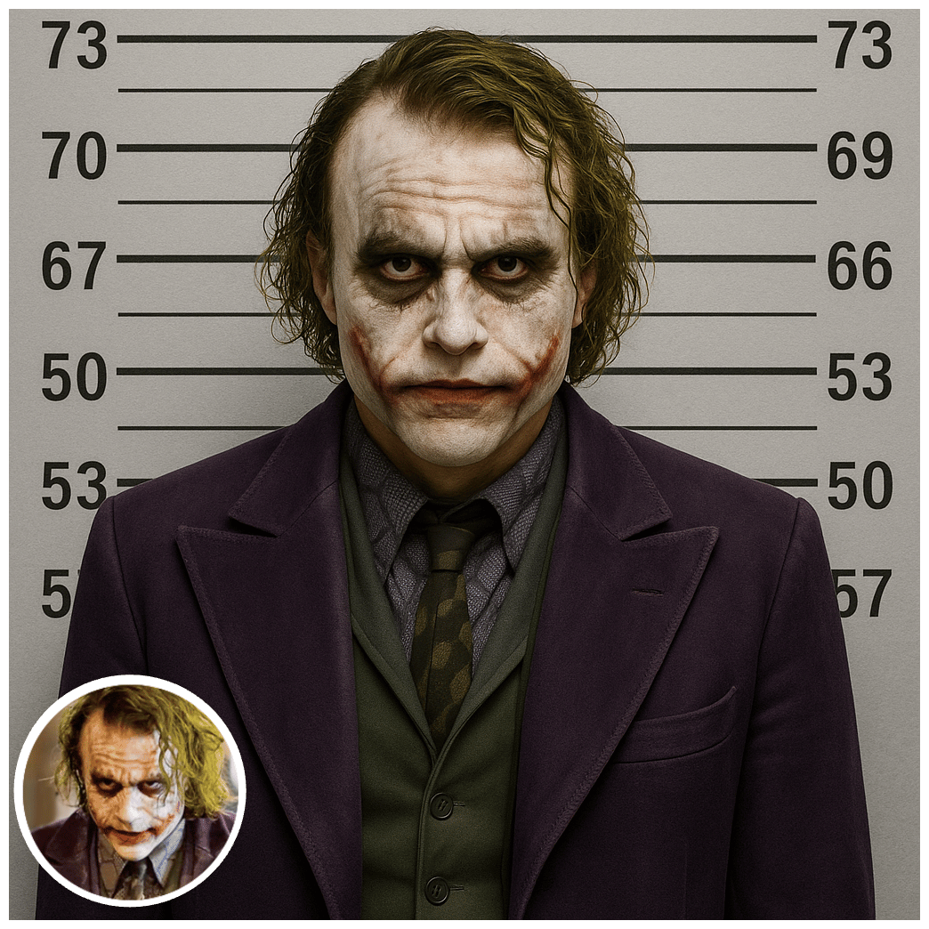 Custom mugshot styles for different criminal character types and scenarios