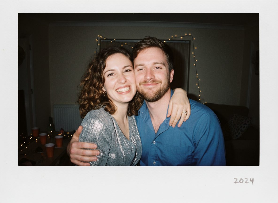 カップルのPolaroid写真