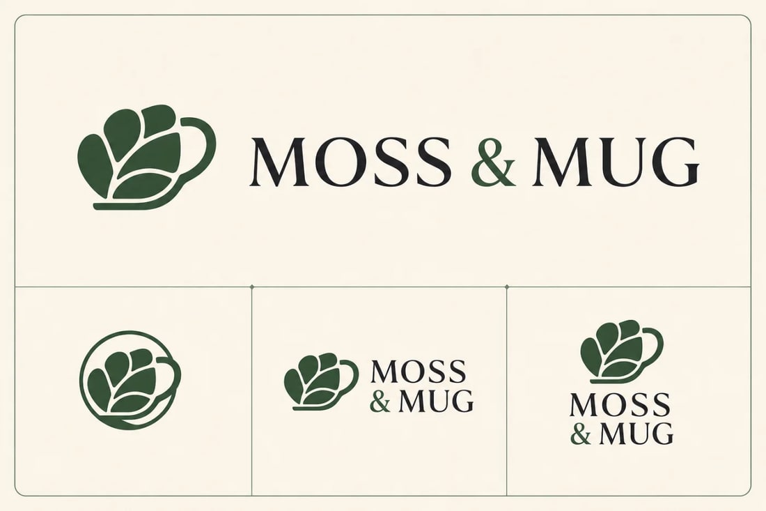 Concepto original de logotipo para cafetería generado con IA