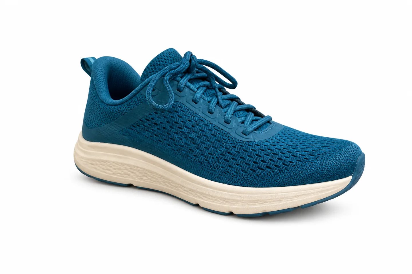 The same teal running shoe isolated on a clean white ecommerce background
