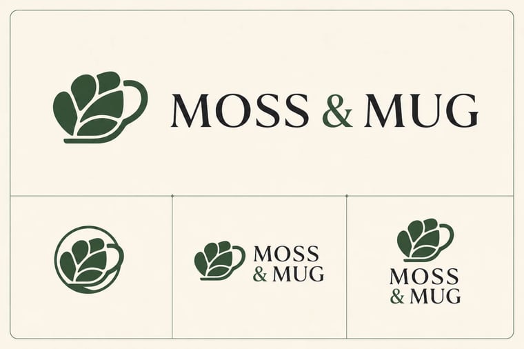Concepto original de logotipo para cafetería generado con IA