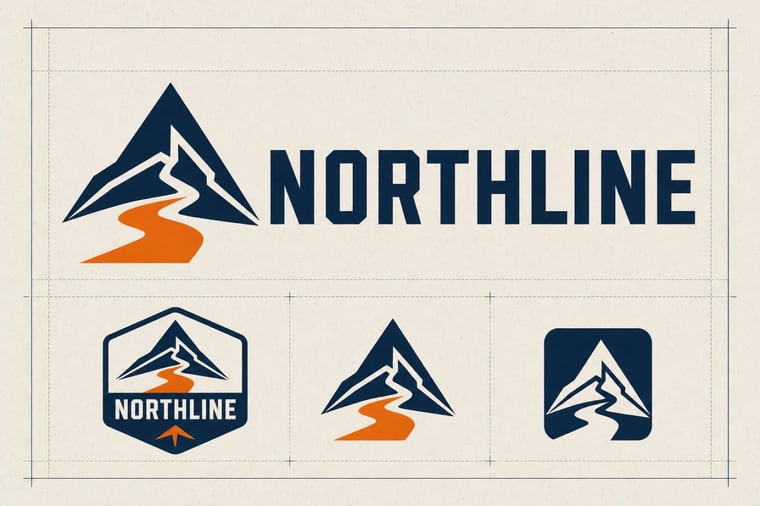 Concepto original de logotipo outdoor generado con IA