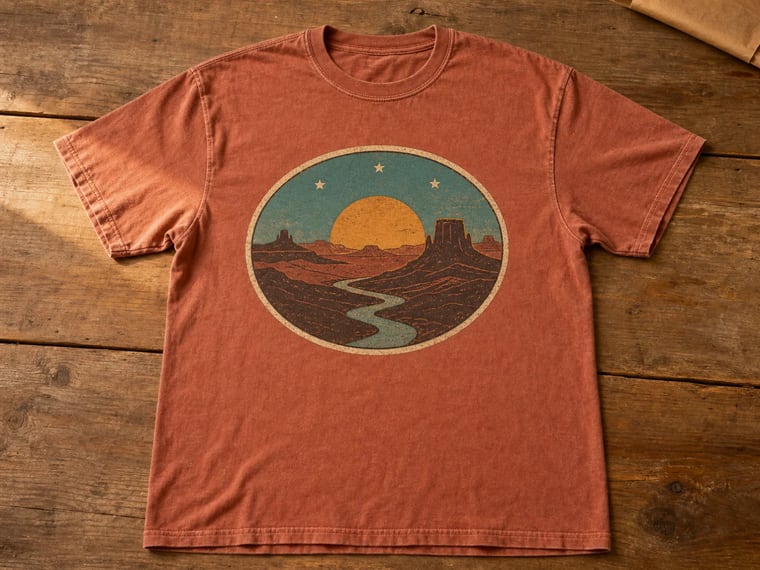 Grafica vintage di t-shirt generata con IA