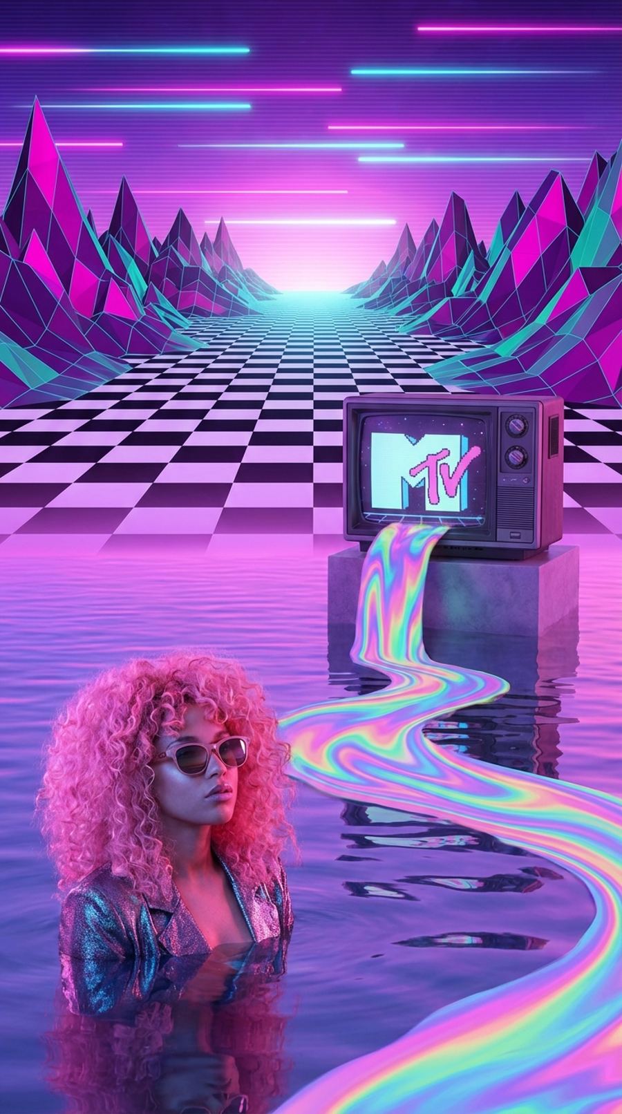 Retro synthwave portrait