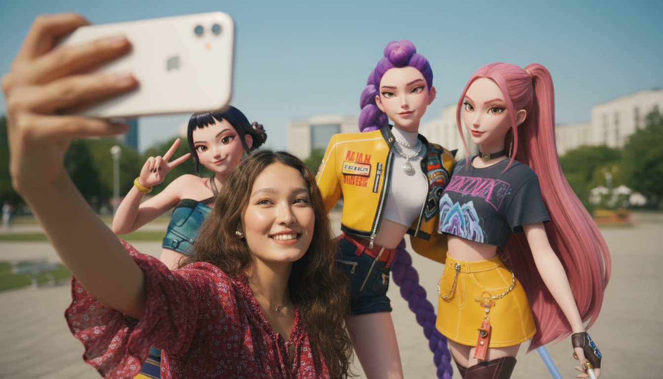 KPop Demon Hunter Selfie - Take selfies with Huntrix and SajiaBoys digital idols