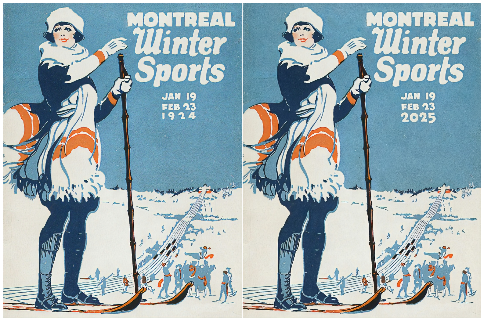 Concert poster with grunge texture background showing date change to 2025