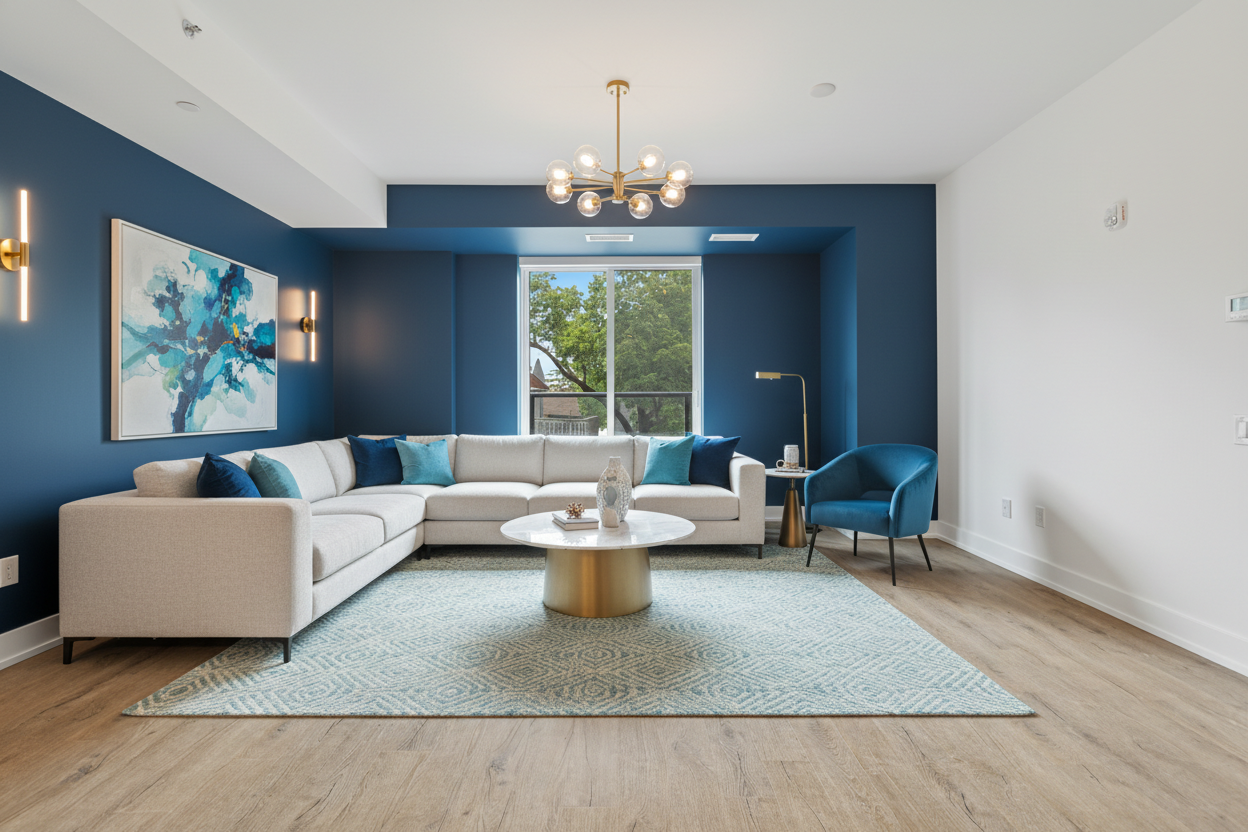 AI paint color visualizer living room preview