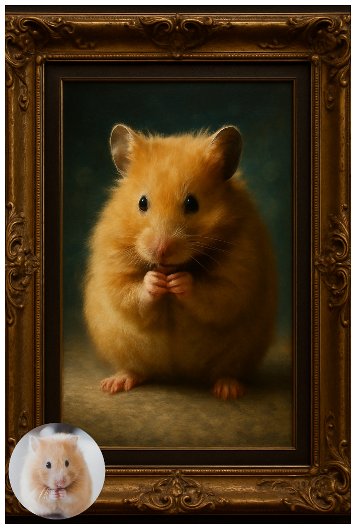 Professional pet portrait artistry - AI hamster portrait