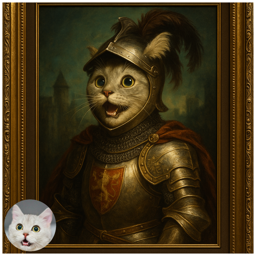 Royal pet portrait transformation