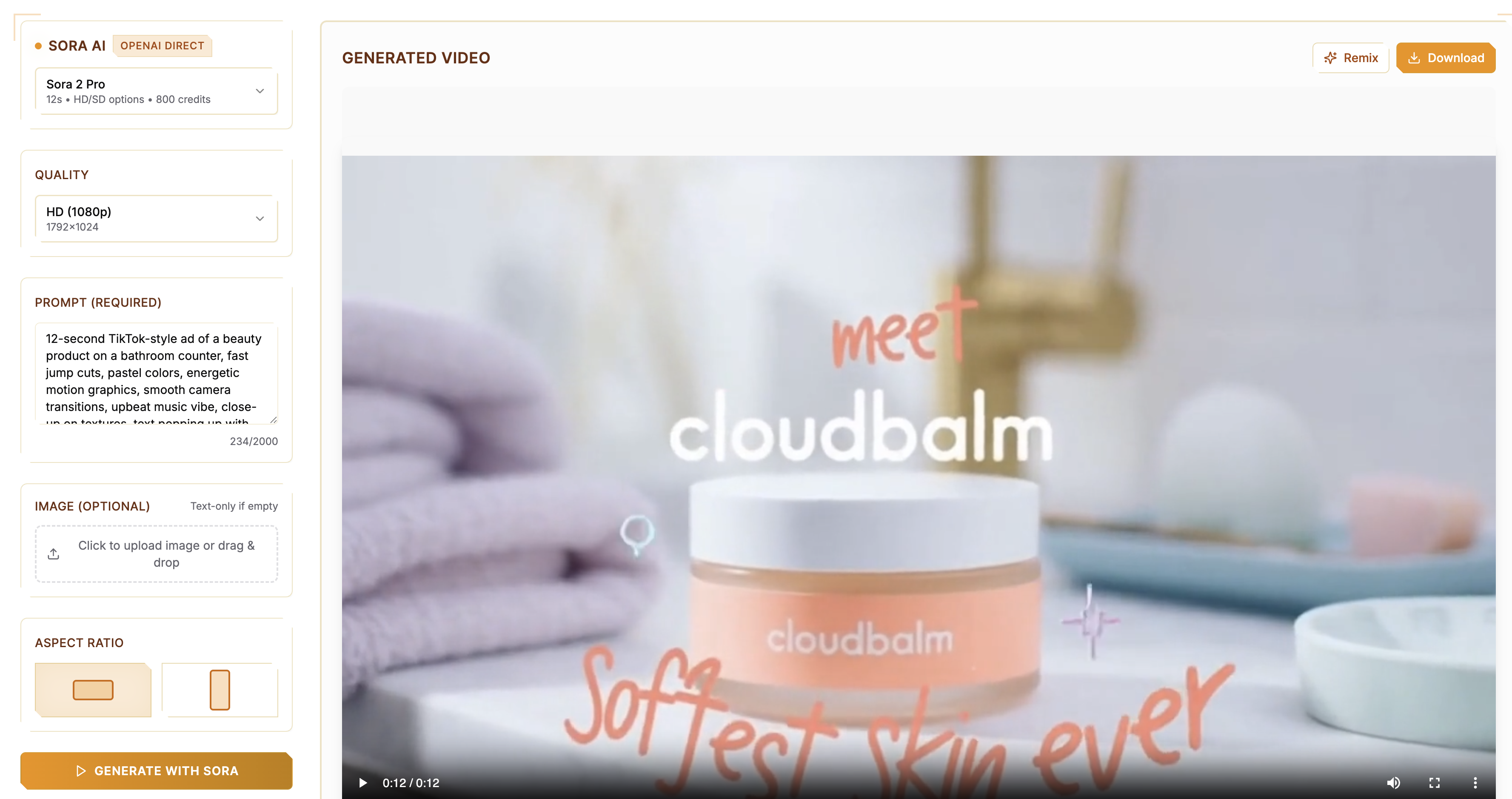 Product to video workflow