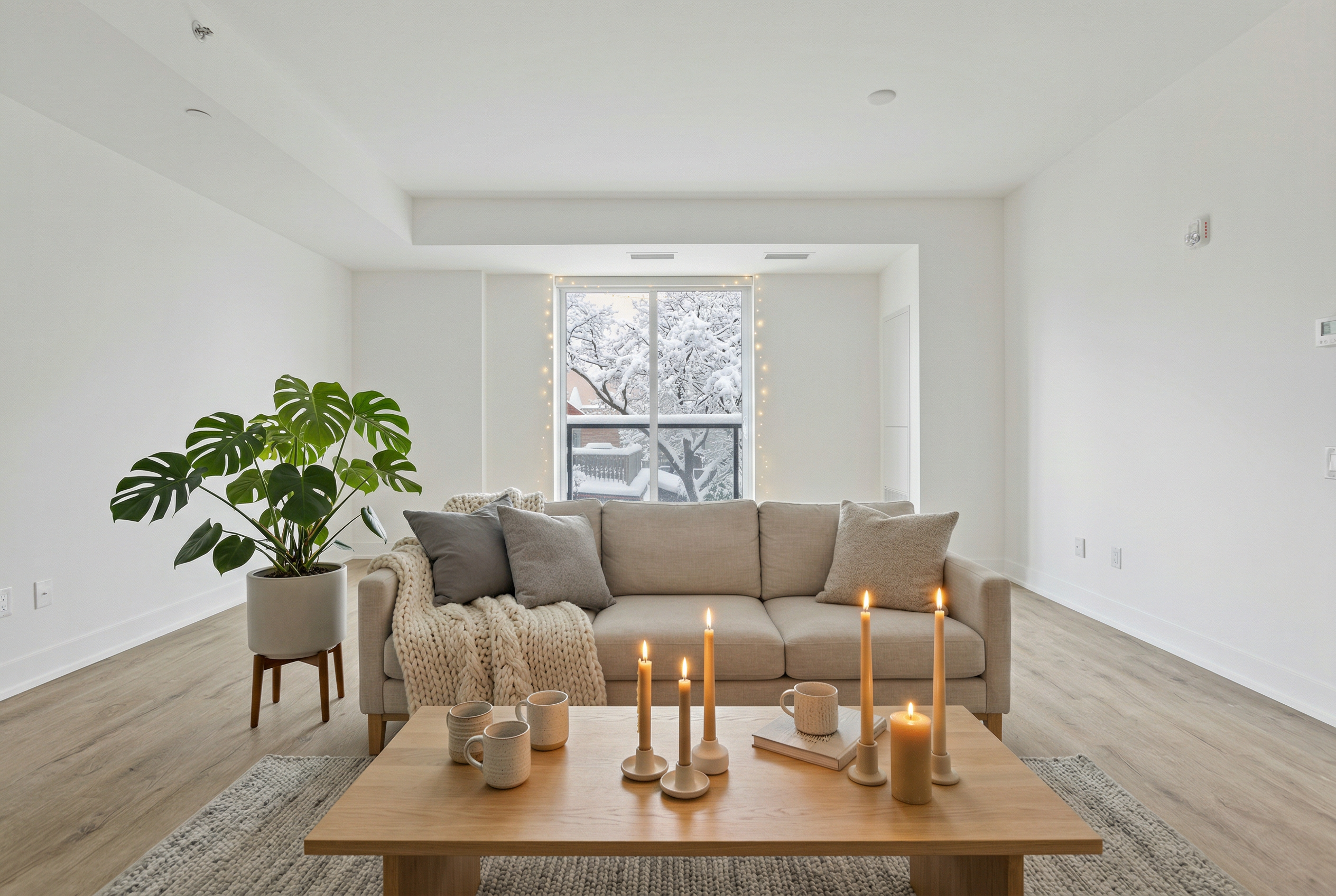 AI interior design modern minimalist living room transformation